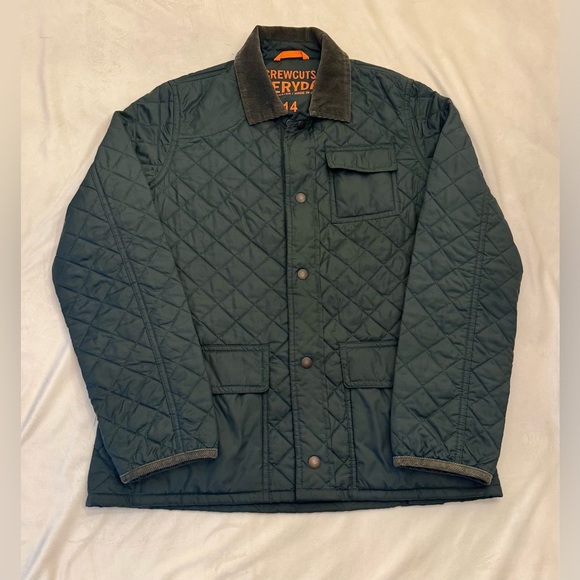 EUC! J Crew Crewcuts Quilted Jacket w/ Corduroy Collar, sz 14 - Picture 1 of 15